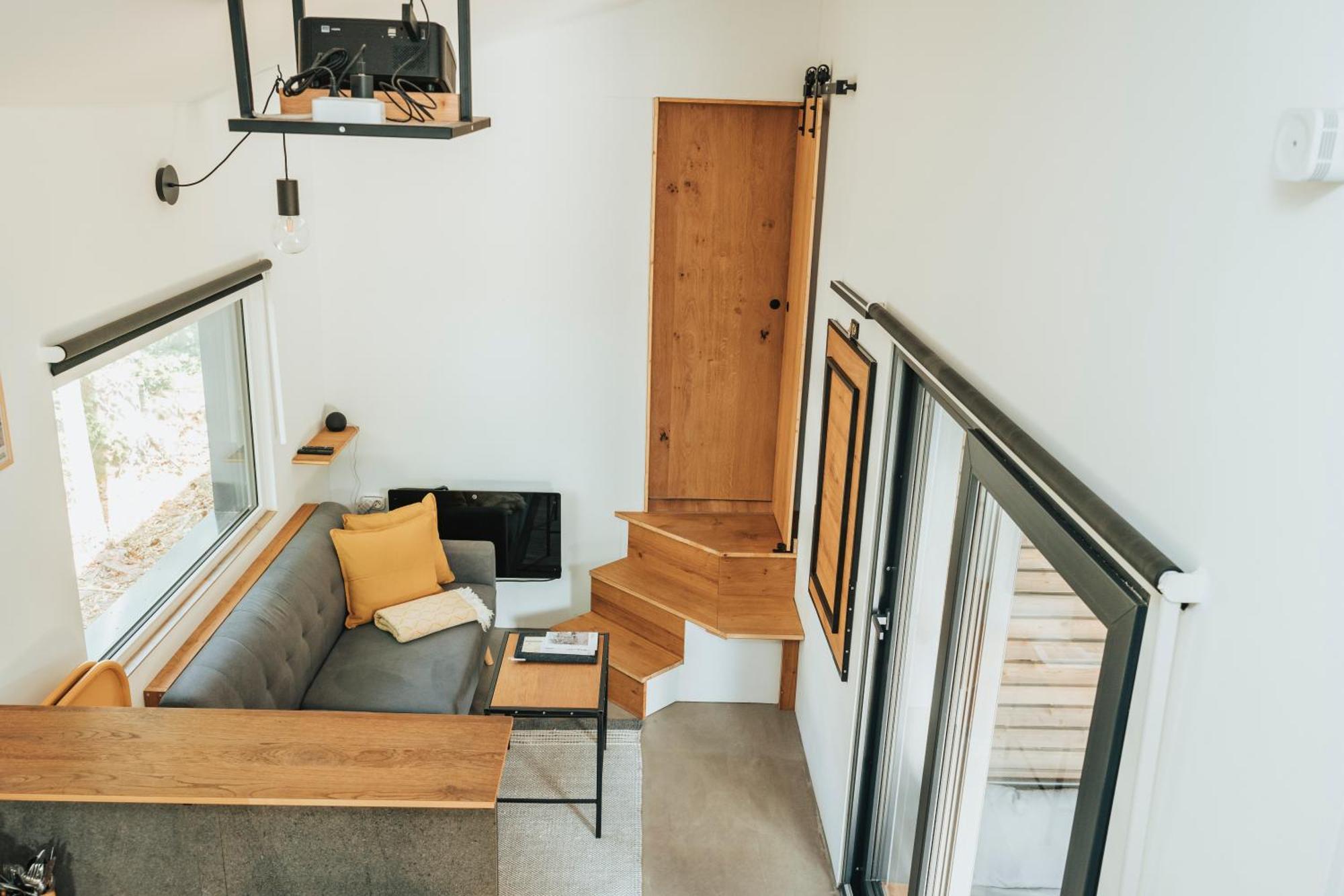 Modernes Tinyhouse Trailer Cabins Am Waldrand - Mit Seezugang Егинг Екстериор снимка